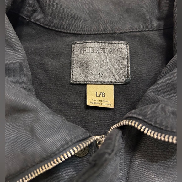 True Religion Isabelle Ombré Black Denim Utility Jacket - Picture 5 of 13
